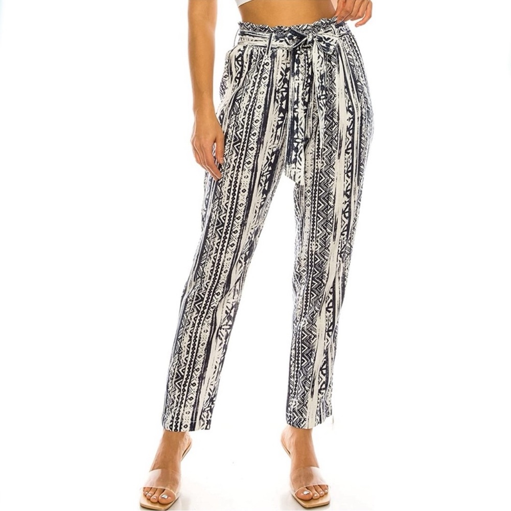 Linen ankle length pants